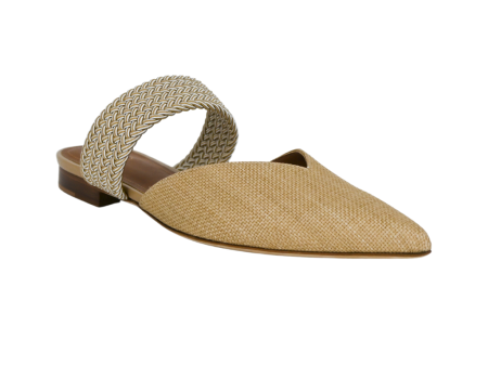 Maisie Beige Woven Mules Cheap