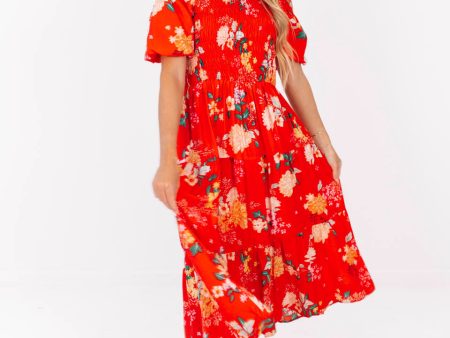 Who Knew Midi Dress - Red For Discount