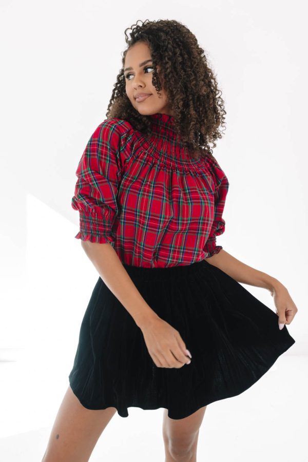 Rocking Around Top - Red Plaid on Sale