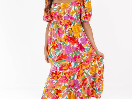 Forget Me Not Midi Dress - Multi For Cheap