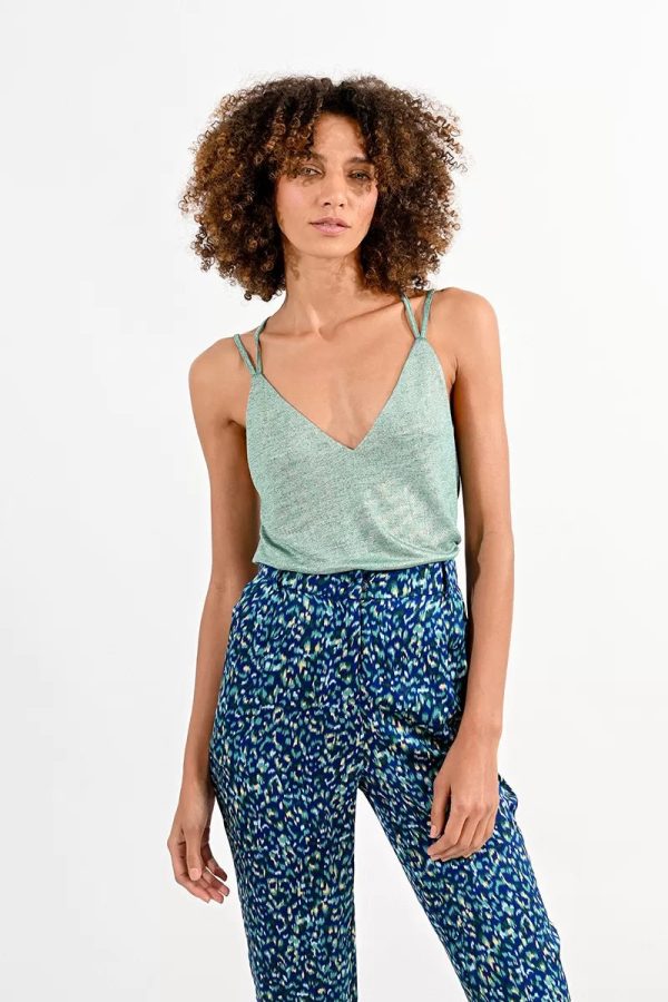 Molly Bracken Shimmer Strappy Camisole Online Hot Sale