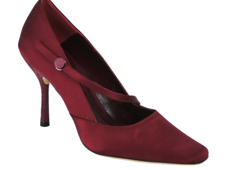 Mary Raspberry Satin Pumps Fashion