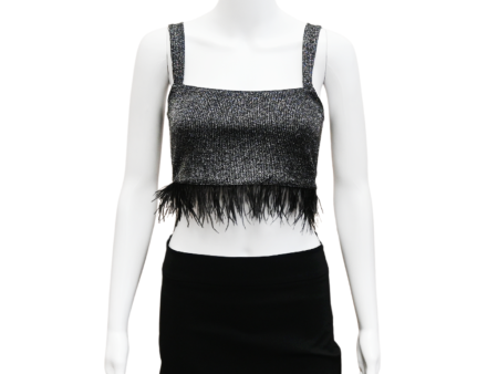 Tiggy Feather-Trimmed Crop Top Online