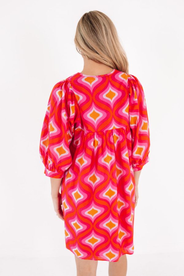 The Quinn Puff Sleeve Dress - Pink Online