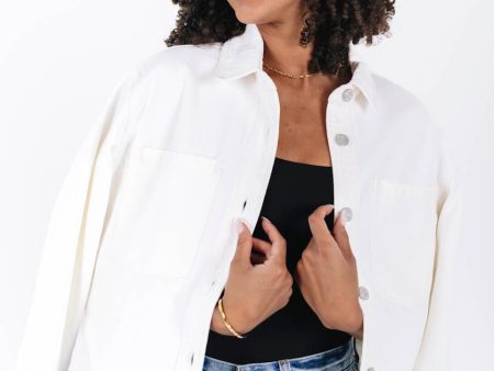 Z Supply All Day Cropped Denim Jacket - Bone For Discount