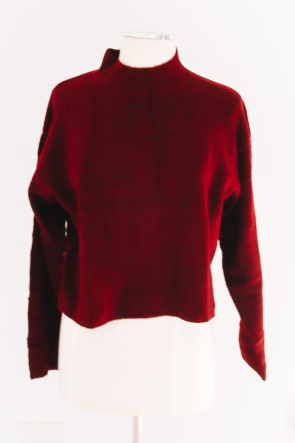 Meet Me At Town Hall Sweater - Burgundy Fashion