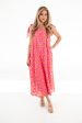 The Lele Tie Strap Midi Dress - Pink Orange For Sale